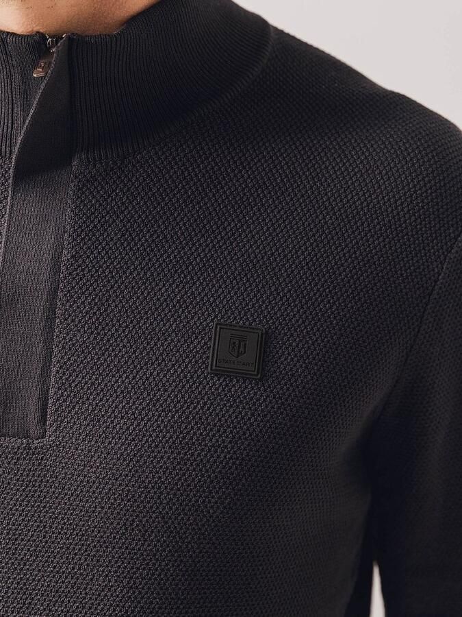 State of Art Half Zip Trui Structuur Antraciet - Foto 4