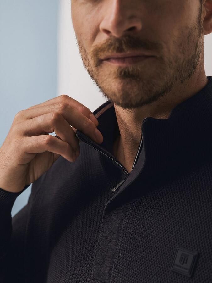State of Art Half Zip Trui Structuur Antraciet - Foto 5