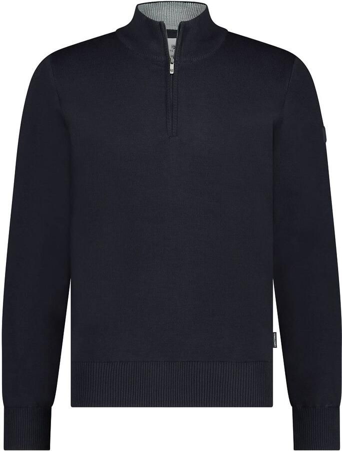 State of Art Half Zip Trui Wol Blend Navy