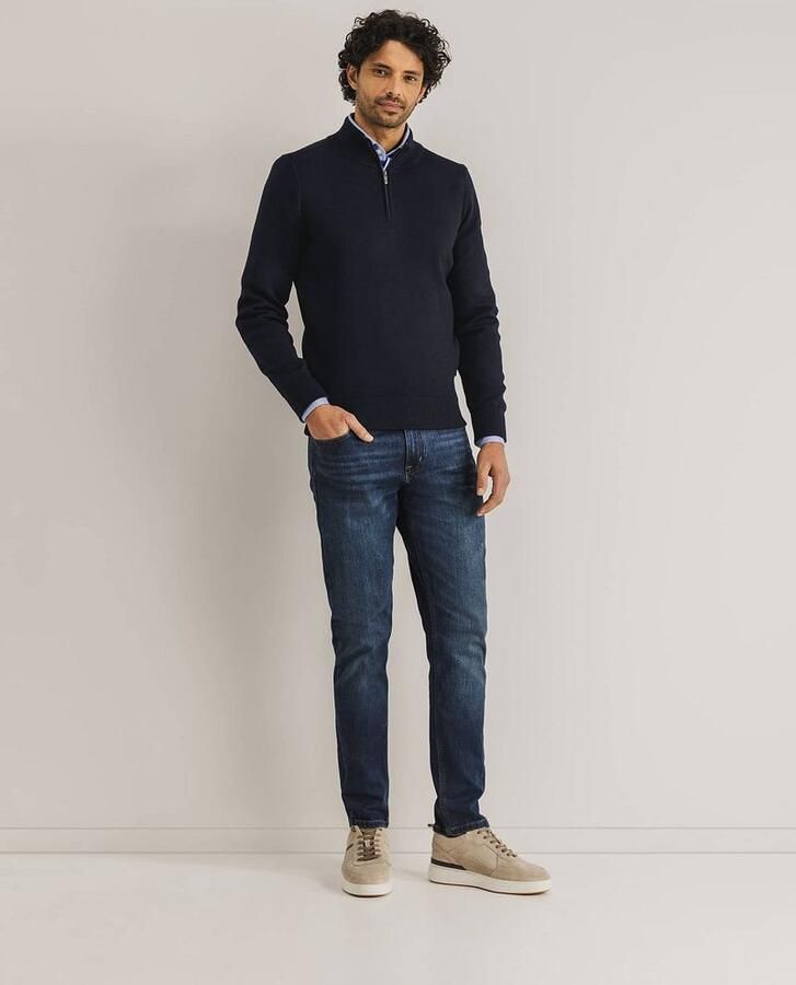 State of Art Half Zip Trui Wol Blend Navy - Foto 2