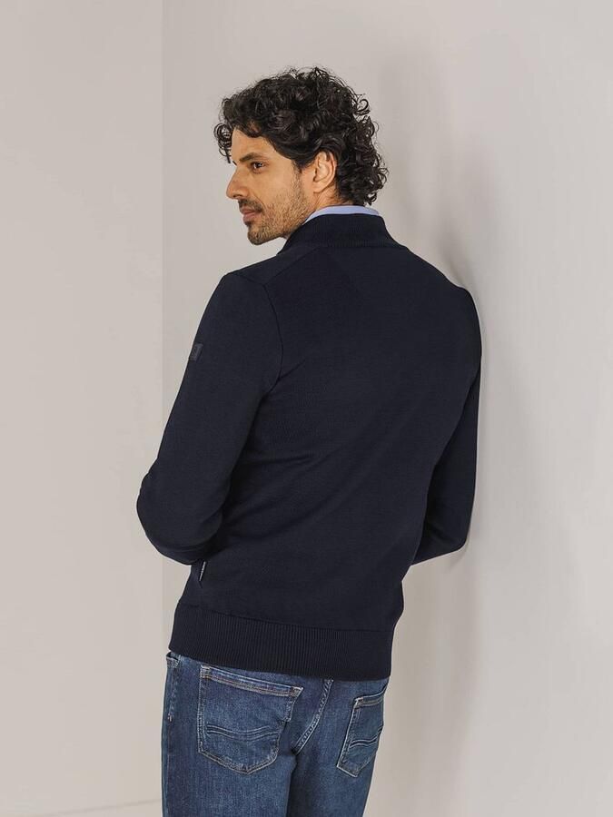 State of Art Half Zip Trui Wol Blend Navy - Foto 3