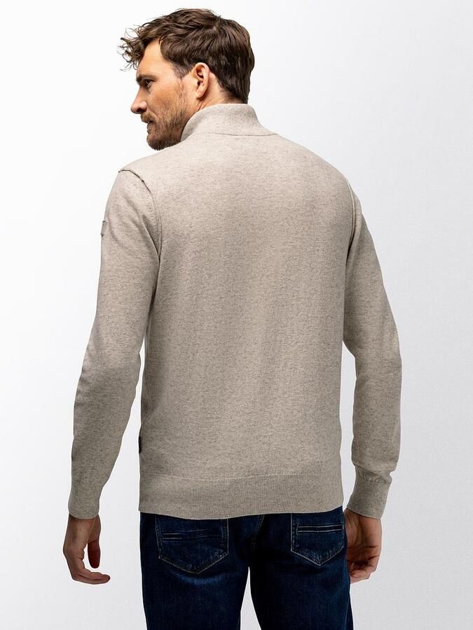 State of Art Half Zip Trui Wool Blend Melange Greige - Foto 4