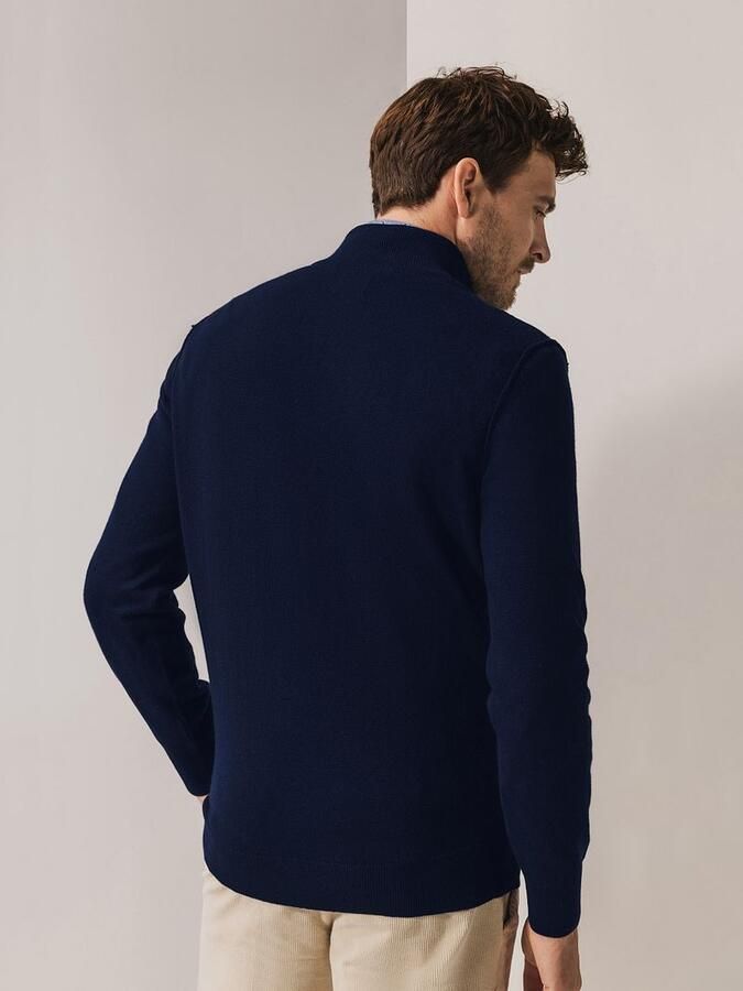 State of Art Half Zip Trui Wool Blend Navy - Foto 4