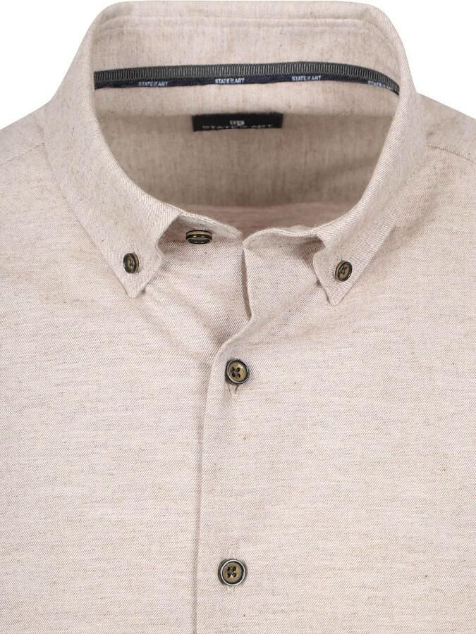 State of Art Heavy Twill Overhemd Beige - Foto 5