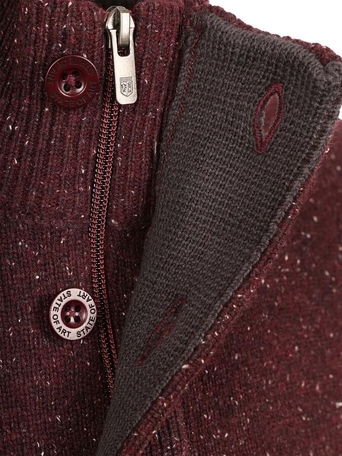 State of Art Mocker Trui Melange Bordeaux
