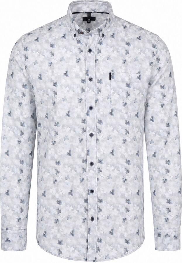 State of Art regular fit casual overhemd met print grijsblauw midnight - Foto 3