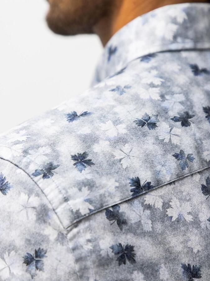 State of Art regular fit casual overhemd met print grijsblauw midnight - Foto 5
