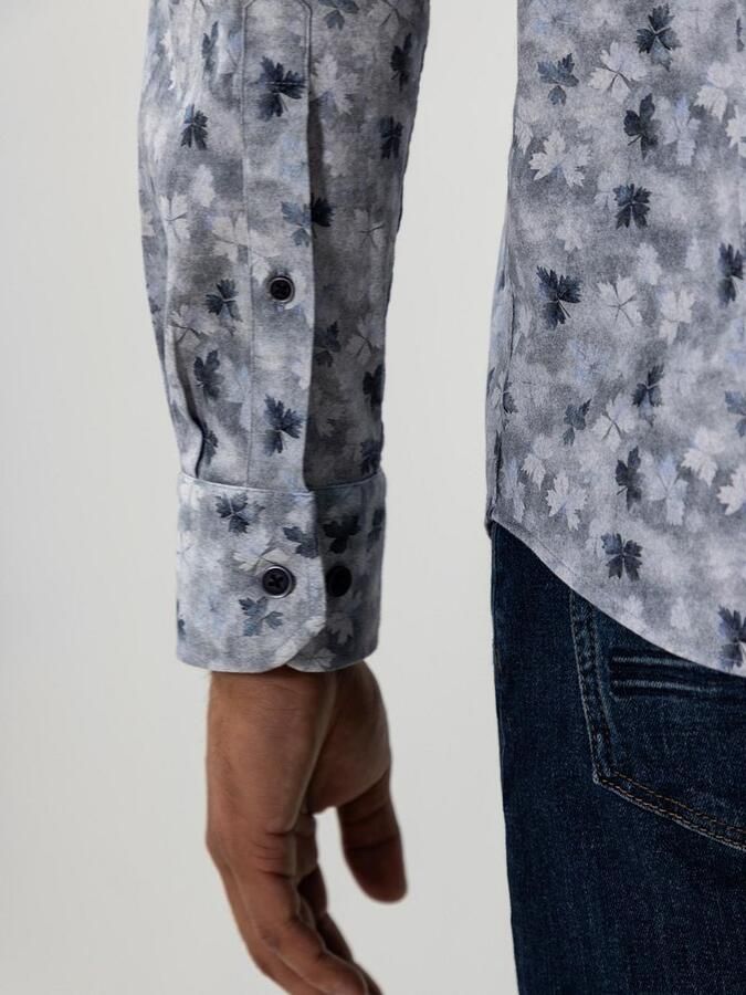 State of Art regular fit casual overhemd met print grijsblauw midnight - Foto 6