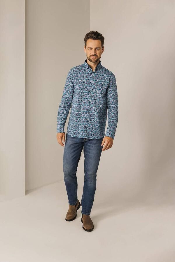 State Of Art Overhemd Lange Mouw Overhemd Dandelion Blauw - Foto 3