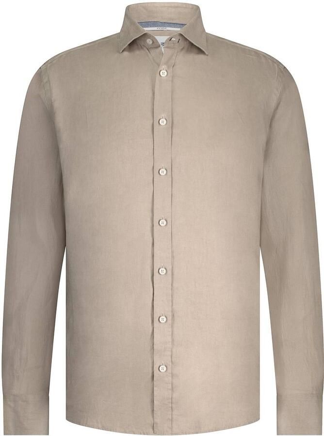 State Of Art Overhemd Lange Mouw Overhemd Linnen Bruin - Foto 5