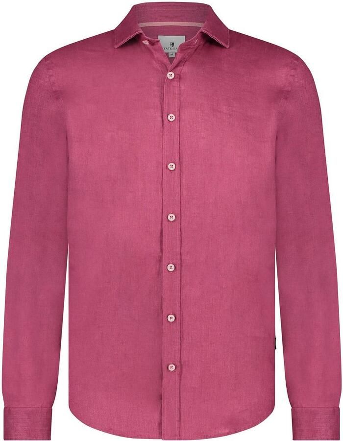 State Of Art Overhemd Lange Mouw Overhemd Linnen Kersenrood - Foto 3