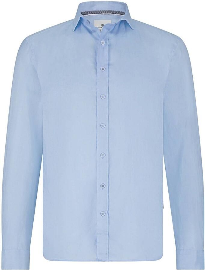 State Of Art Overhemd Lange Mouw Overhemd Linnen Lichtblauw - Foto 4