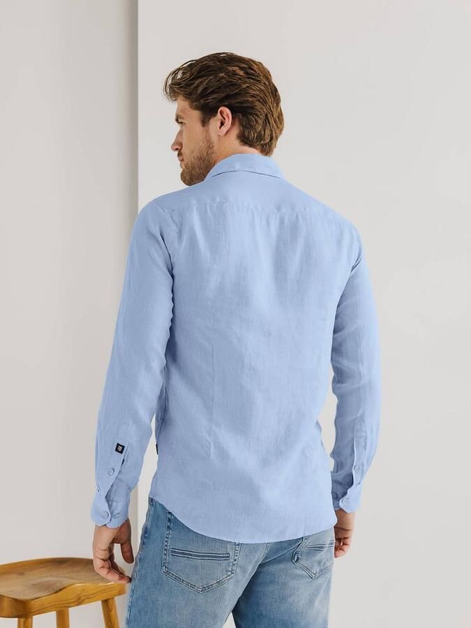 State Of Art Overhemd Lange Mouw Overhemd Linnen Lichtblauw