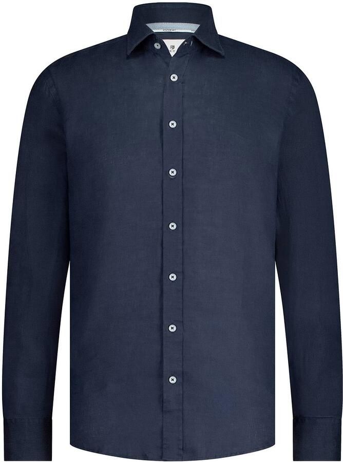State Of Art Overhemd Lange Mouw Overhemd Linnen Navy - Foto 5