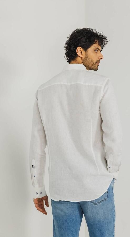 State Of Art Overhemd Lange Mouw Overhemd Linnen Wit - Foto 3