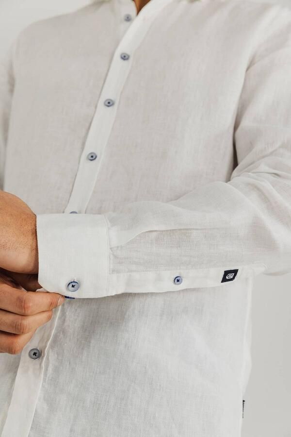 State Of Art Overhemd Lange Mouw Overhemd Linnen Wit - Foto 2