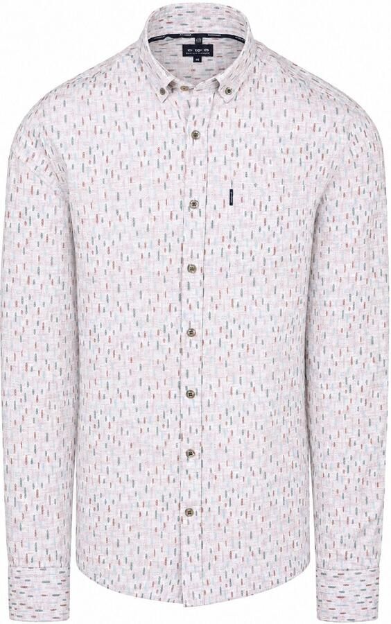 State of Art Overhemd Poplin Print Beige Multicolor
