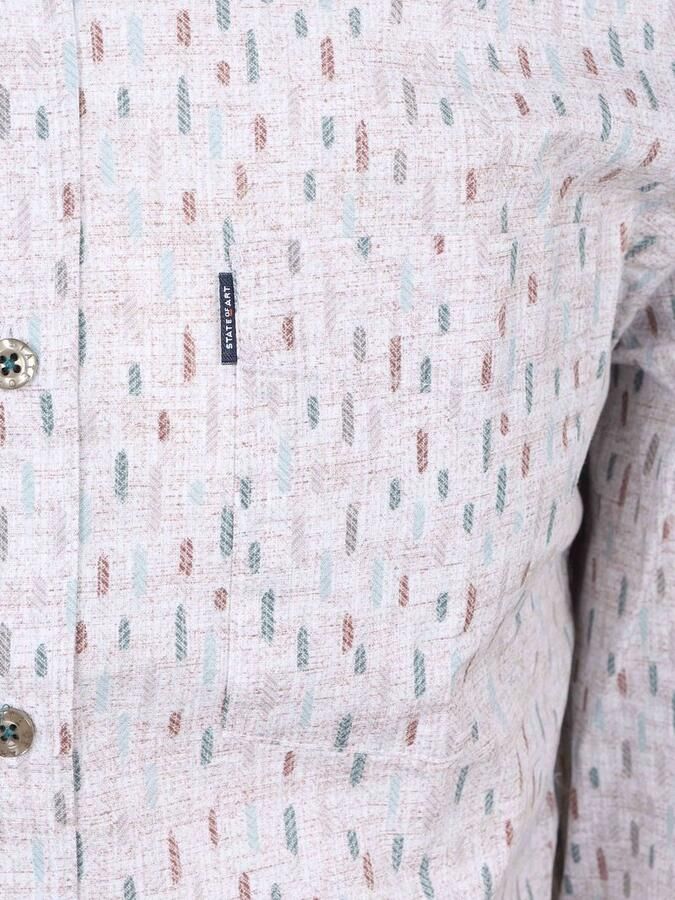 State of Art Overhemd Poplin Print Beige Multicolor - Foto 2