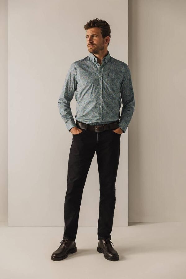 State of Art Overhemd Poplin Print Groen - Foto 2
