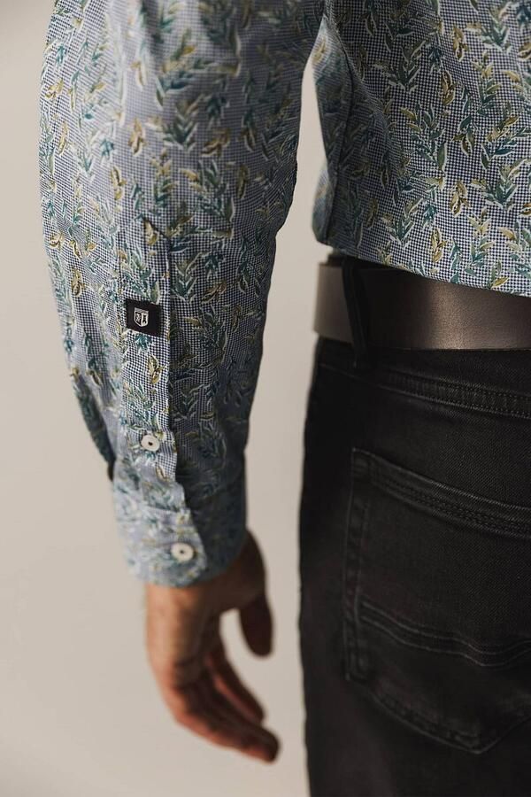 State of Art Overhemd Poplin Print Groen - Foto 4