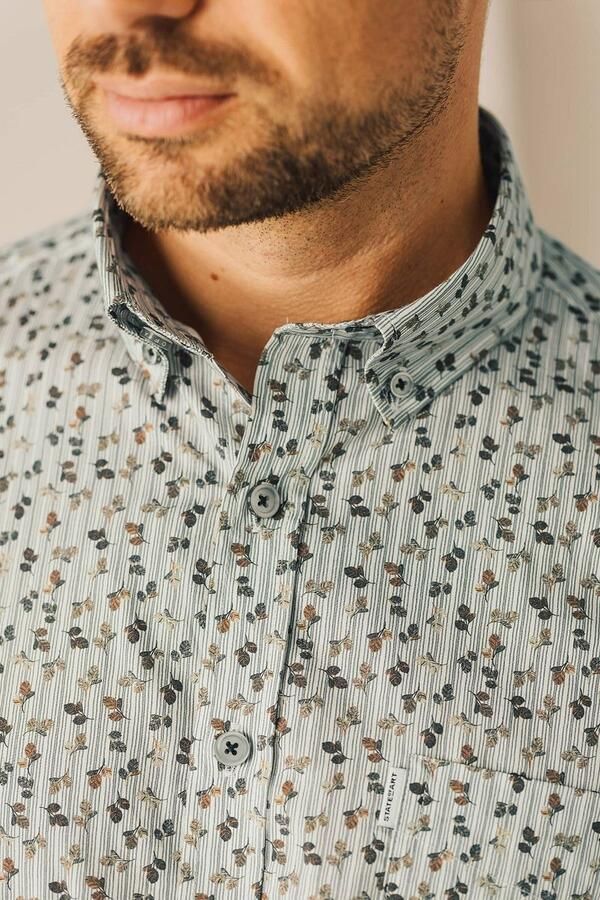 State Of Art Overhemd Lange Mouw Overhemd Poplin Print Lichtblauw - Foto 4