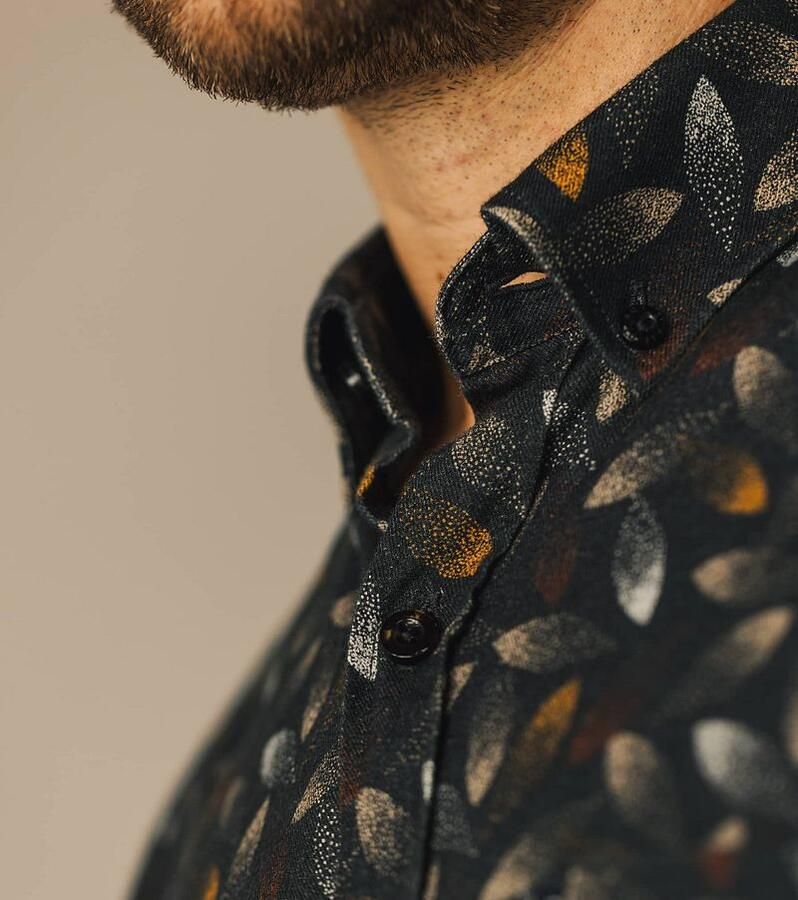 State Of Art Overhemd Lange Mouw Overhemd Print Antraciet