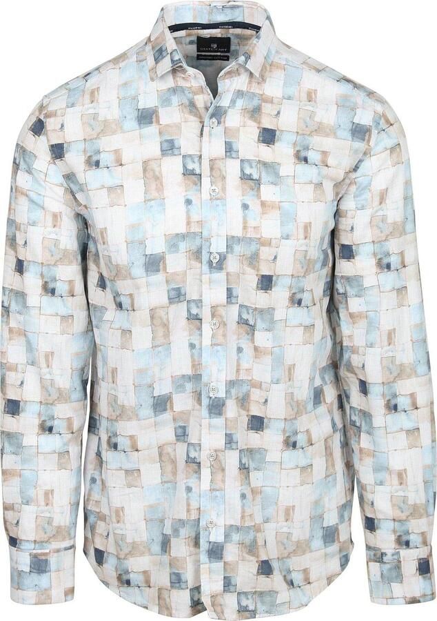 State of Art Overhemd Print Blauw