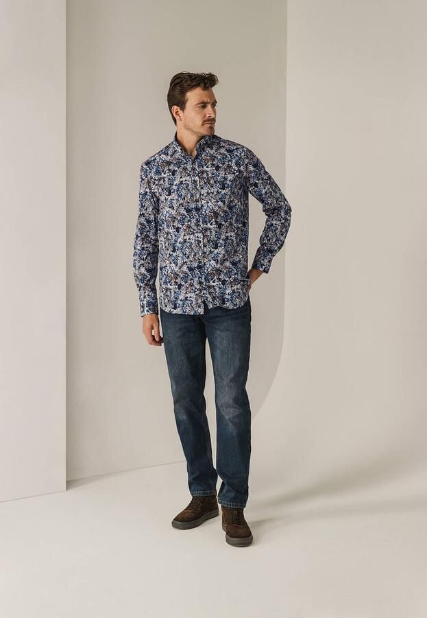 State of Art Print Popli Lange Mouw Shirt Multicolor Heren - Foto 4