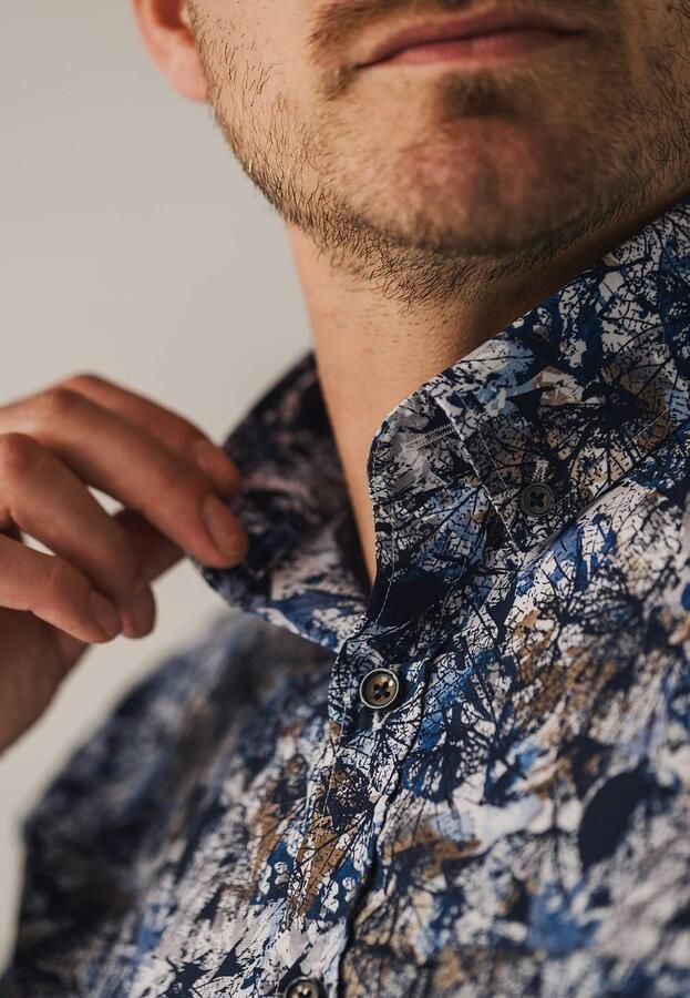 State of Art Print Popli Lange Mouw Shirt Multicolor Heren - Foto 5
