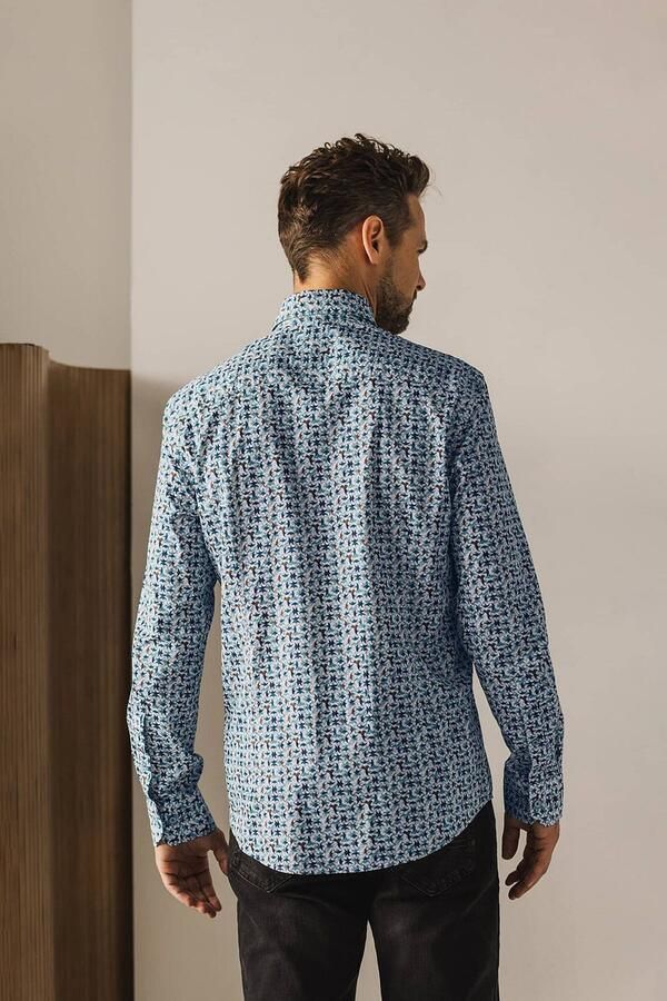 State Of Art Overhemd Lange Mouw Overhemd Print Swirls Groen