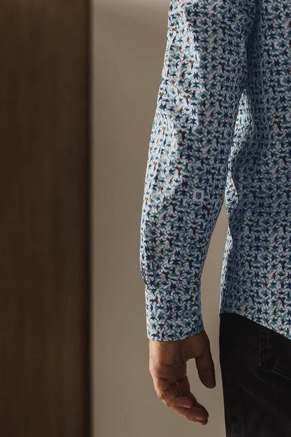 State Of Art Overhemd Lange Mouw Overhemd Print Swirls Groen - Foto 3