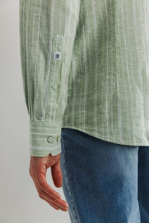 State Of Art Overhemd Lange Mouw Overhemd Streep Groen