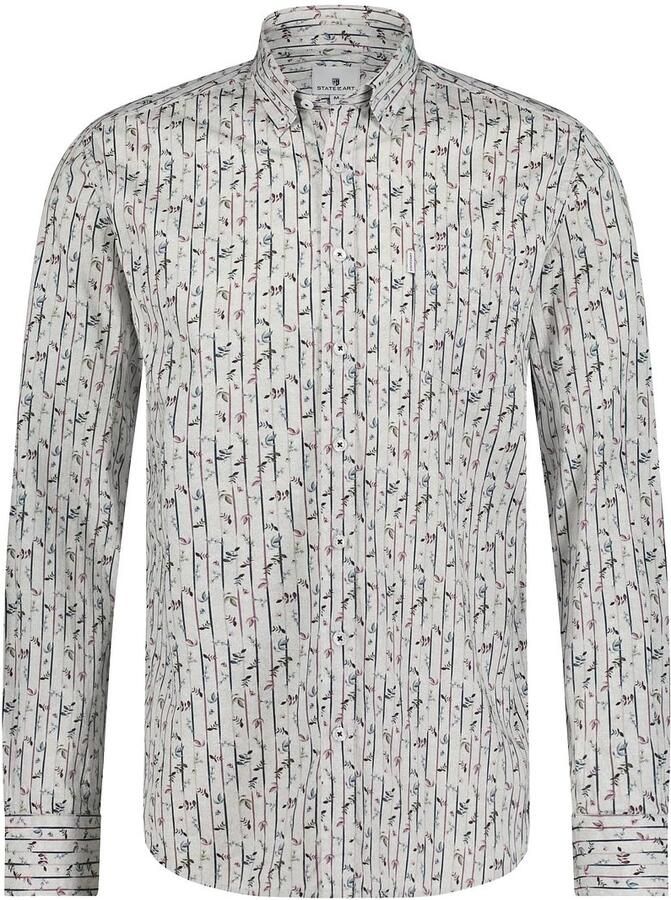 State of Art Grijze katoenen shirt met print Gray Heren