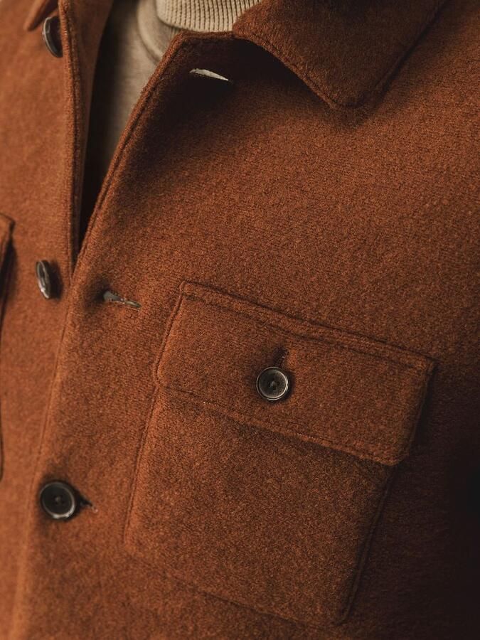 State of Art Overshirt Wolblend Brique - Foto 3