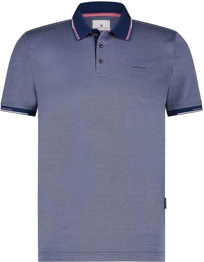 State of Art Polo Shirt Korte Mouw Donkerblauw Blue Heren - Foto 3