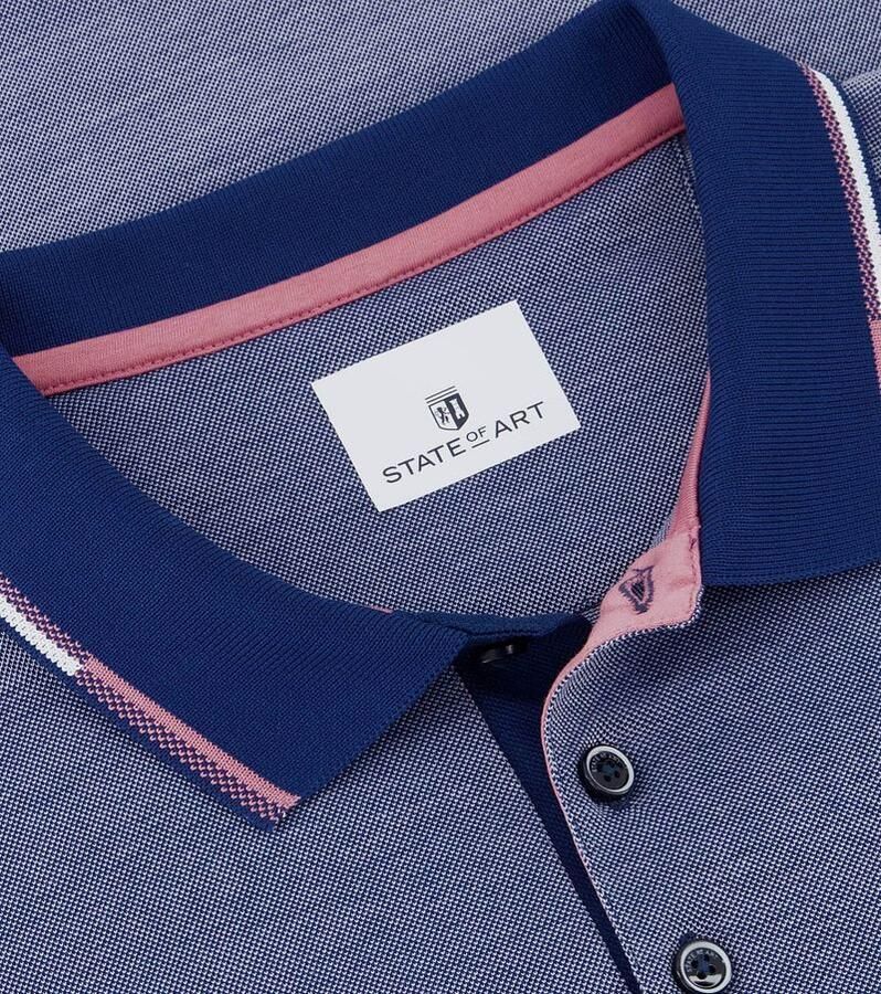 State of Art Polo Shirt Korte Mouw Donkerblauw Blue Heren