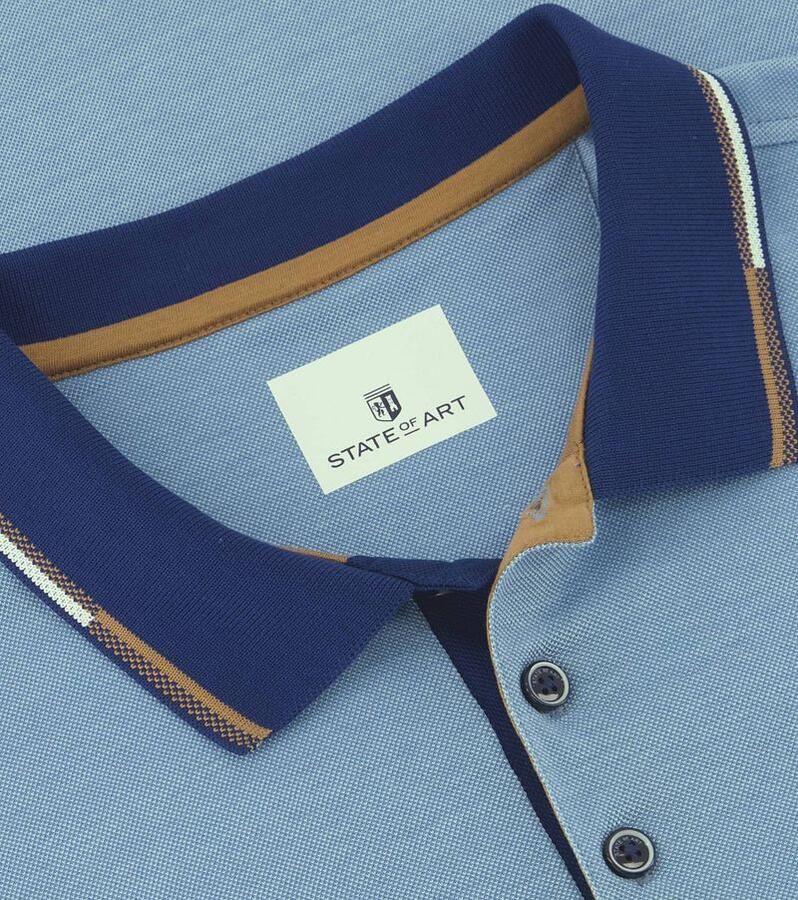 State of Art Polo Shirt Korte Mouw Lichtblauw Blue Heren - Foto 2