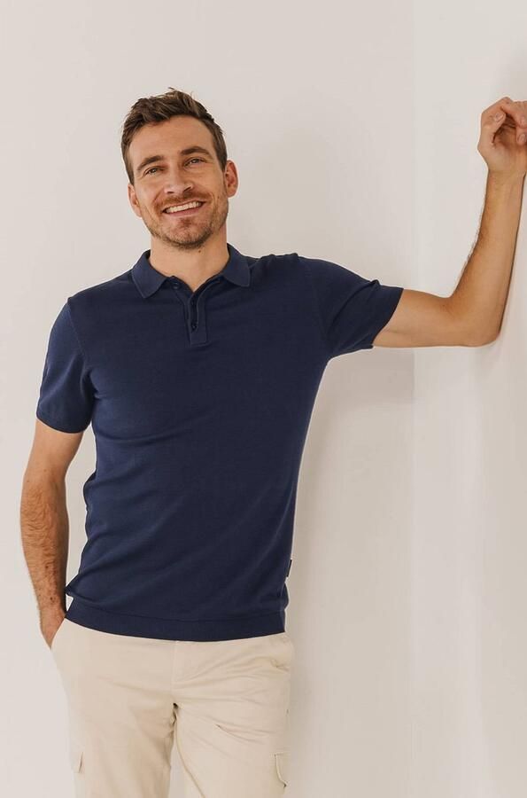 State of Art Polo Knitted Navy - Foto 3