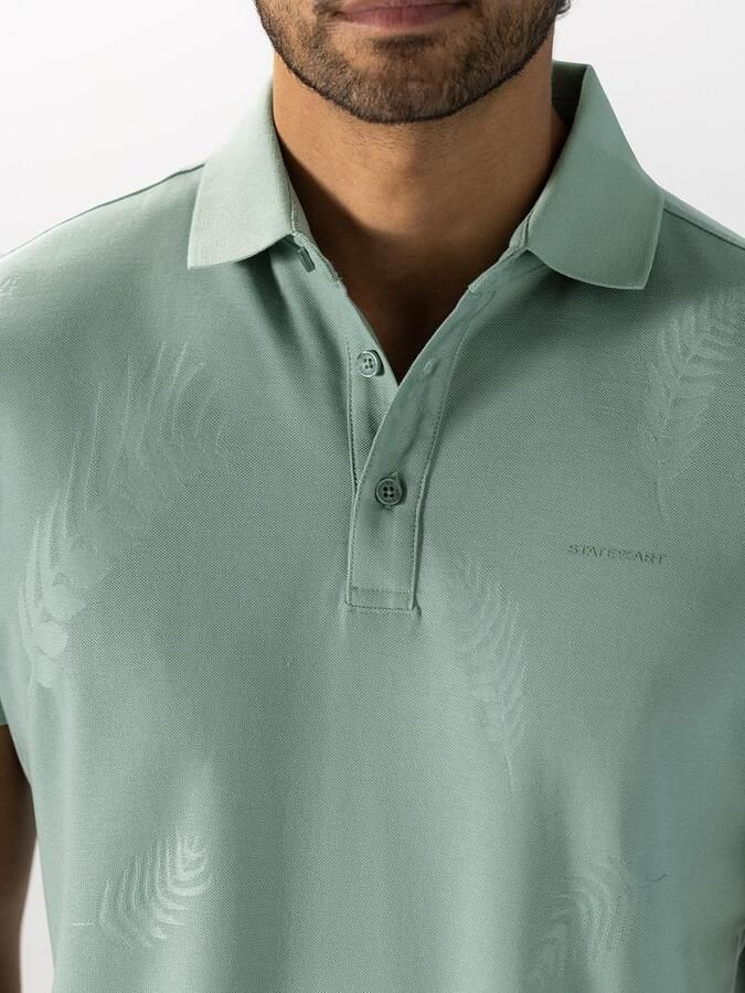 State of Art Polo Piqué Leafs Jade - Foto 3