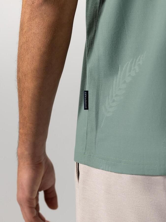 State of Art Polo Piqué Leafs Jade - Foto 4