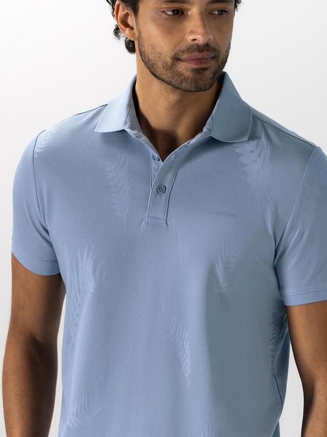 State of Art Polo Piqué Leafs Lichtblauw - Foto 2