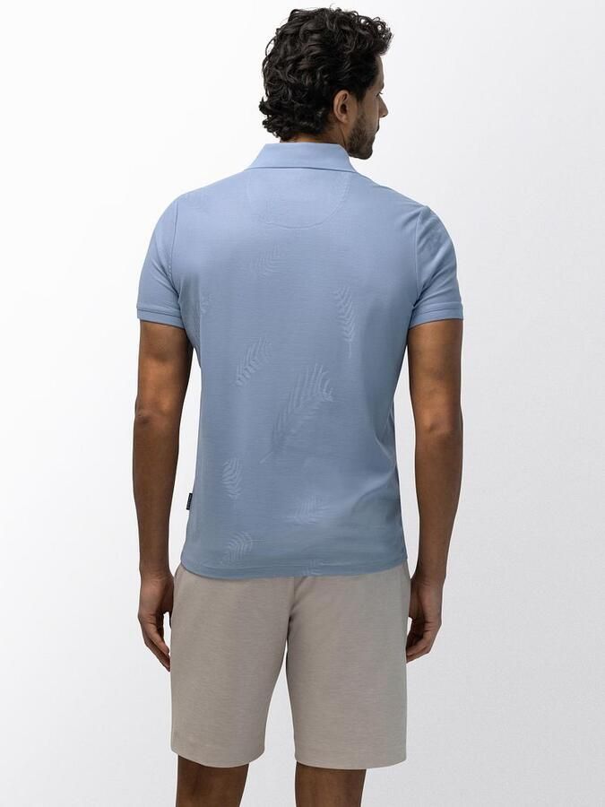 State of Art Polo Piqué Leafs Lichtblauw - Foto 5