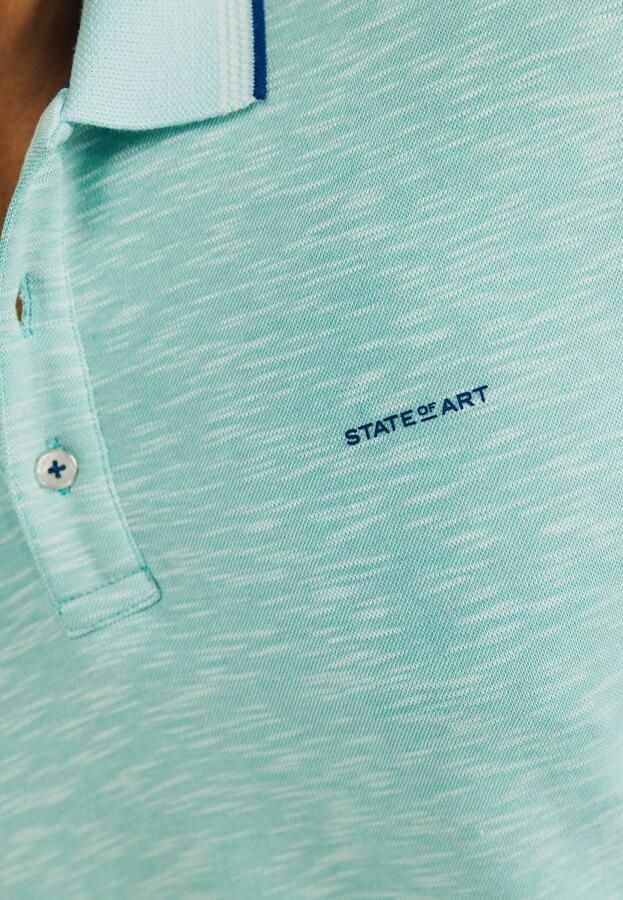 State Of Art T-shirt Polo Slubmelange Lichtblauw - Foto 5