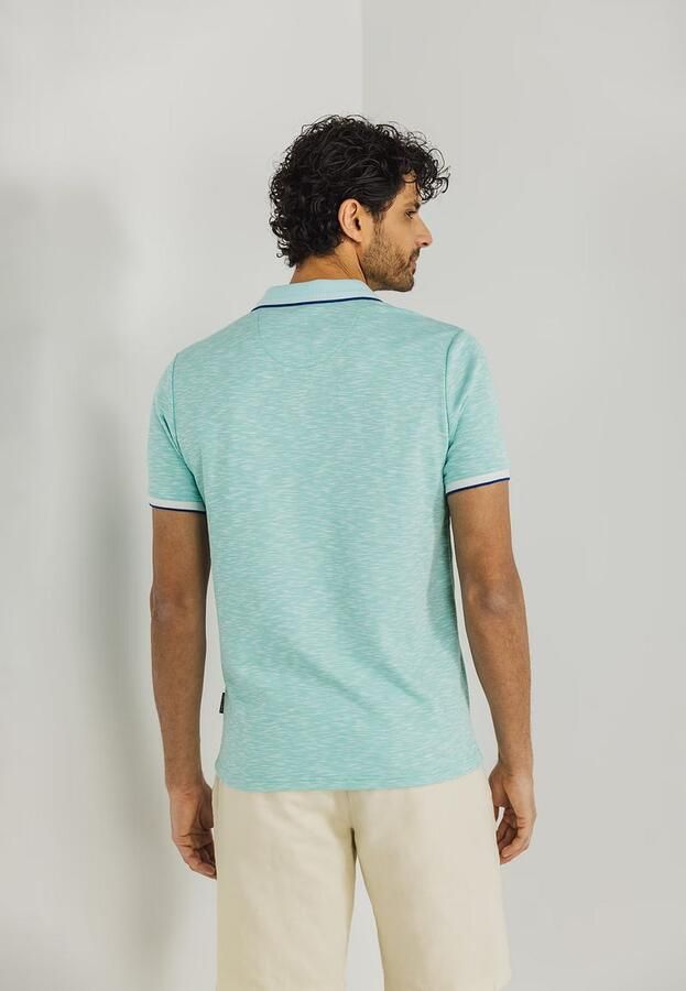 State Of Art T-shirt Polo Slubmelange Lichtblauw - Foto 6