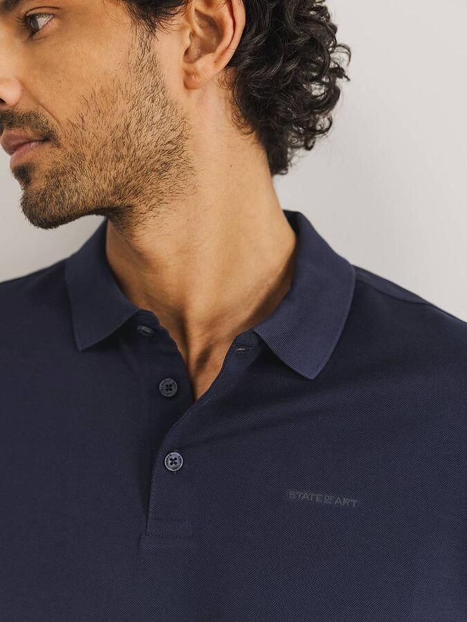 State Of Art T-shirt Poloshirt Mercerized Piqué Navy - Foto 4