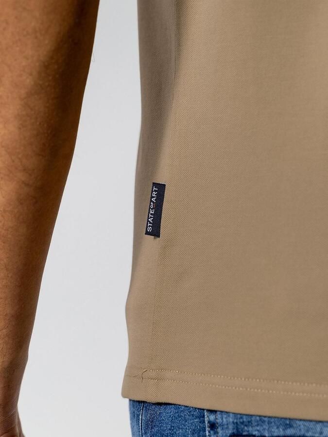 State Of Art Polo Shirt Korte Mouw Poloshirt Piqué Beige - Foto 5
