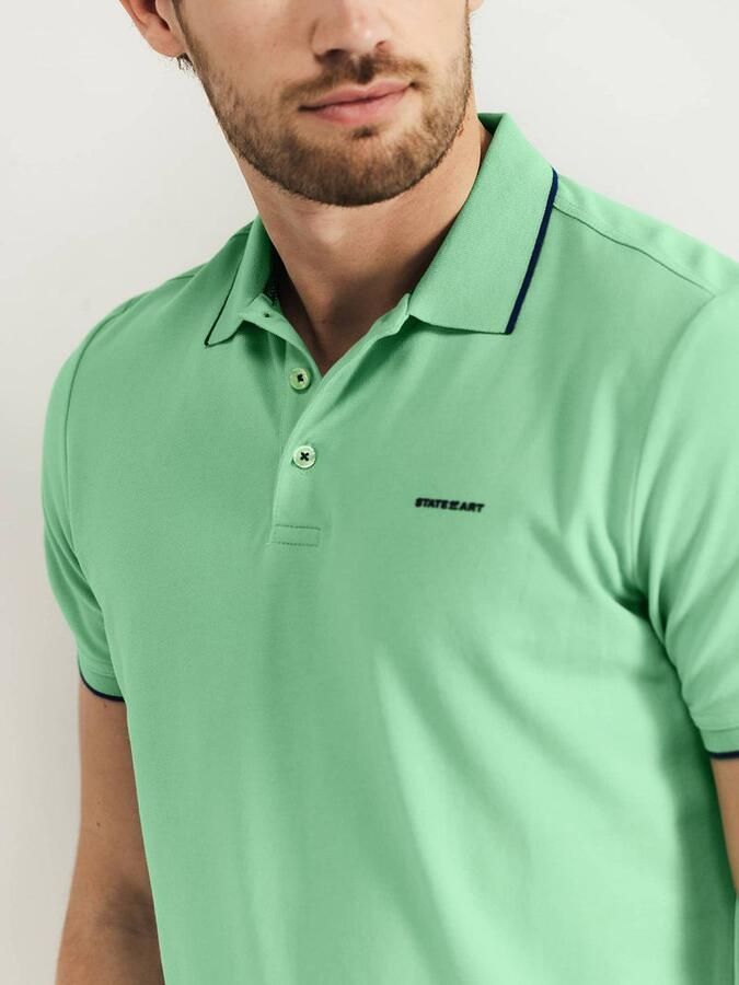 State Of Art T-shirt Poloshirt Piqué Lichtgroen - Foto 4