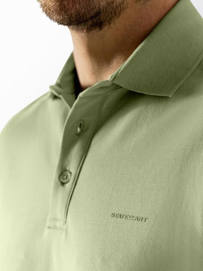 State Of Art Polo Shirt Korte Mouw Poloshirt Piqué Lichtgroen - Foto 5