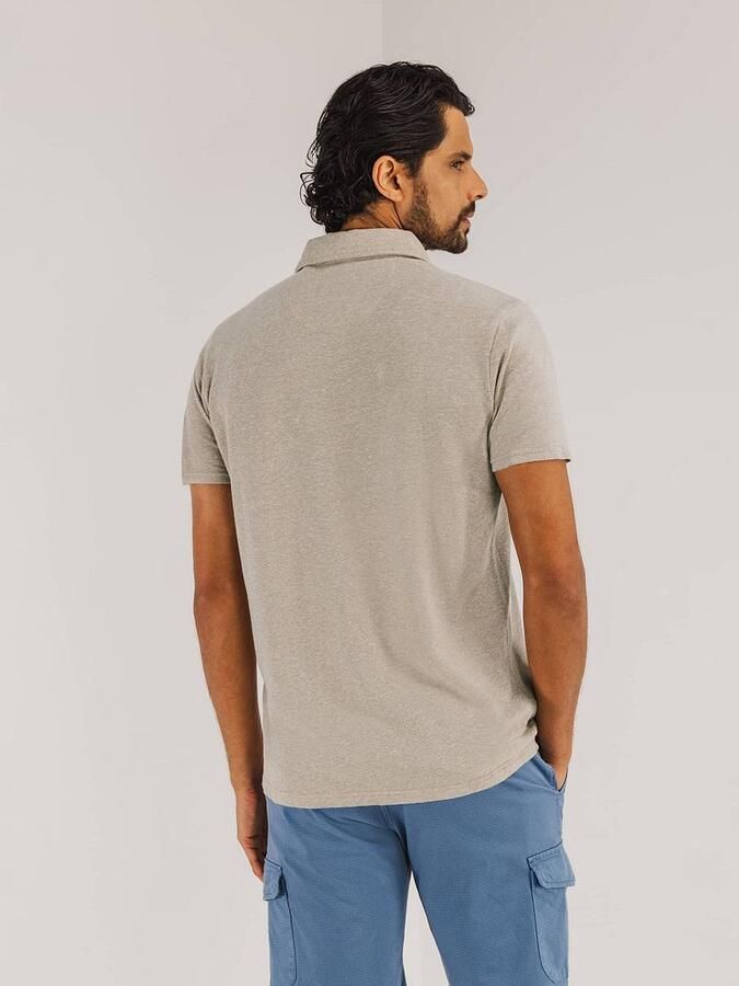 State Of Art T-shirt Poloshirt Piqué Melange Beige - Foto 4