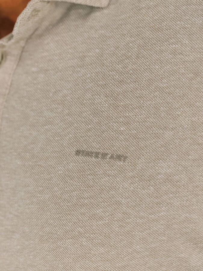 State Of Art T-shirt Poloshirt Piqué Melange Beige - Foto 3